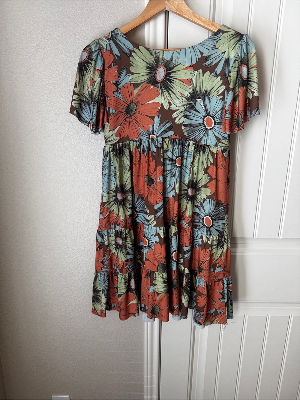 Uncle Frank Floral Dress size small tiered short sleeve festival boho - Picture 2 of 4